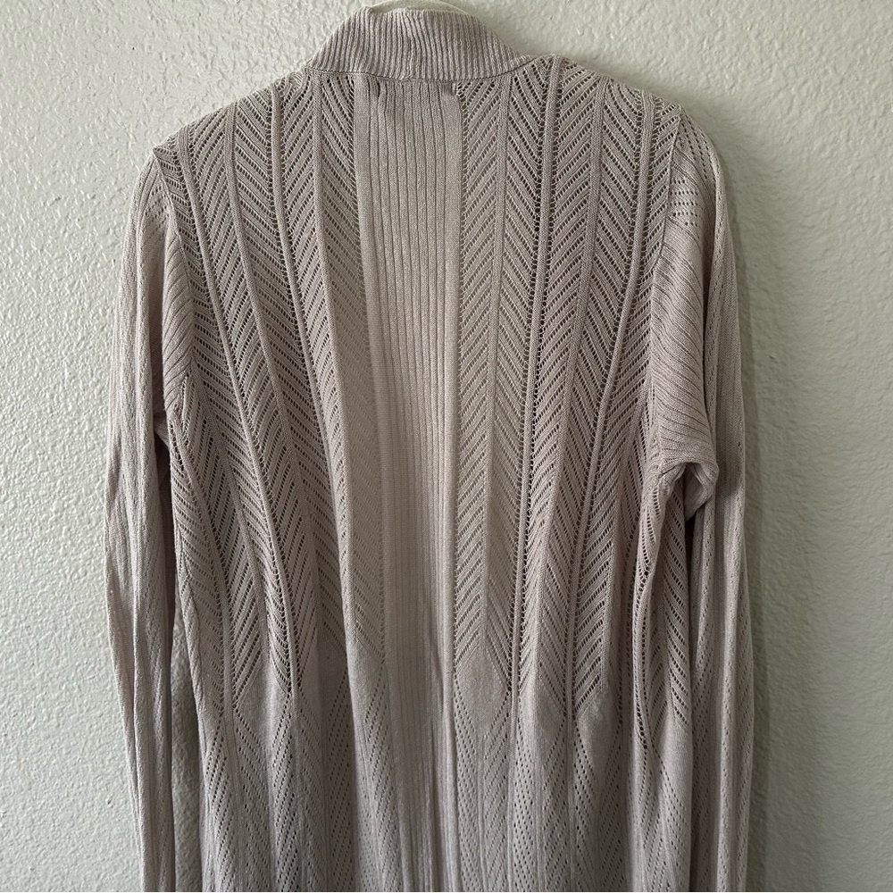 Belldini |  Neutral Taupe Open-Front Knit Cardigan Size XL - Picture 7 of 8